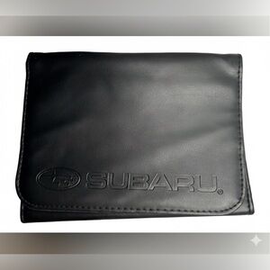 Subaru Original Owner's Manual Holder Portfolio - Black Embossed Logo